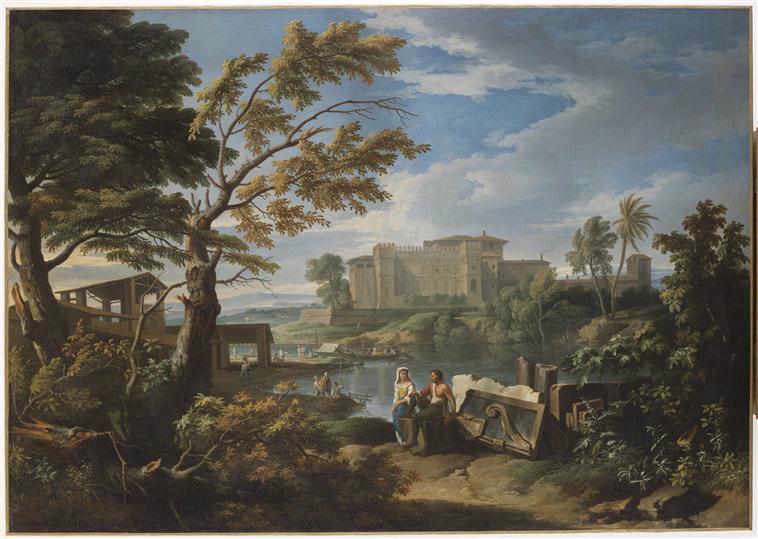 Paysage avec le Belvédère du Vatican ; Paysage italien (ancien titre), Jan Frans van Bloemen, 1740 vers