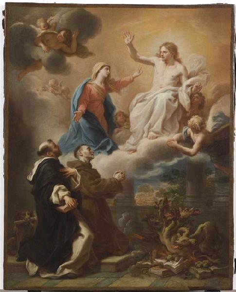 Saint Dominique et saint François implorant le Christ avec l'intercession de la Vierge, Étienne Parrocel, 1730 vers