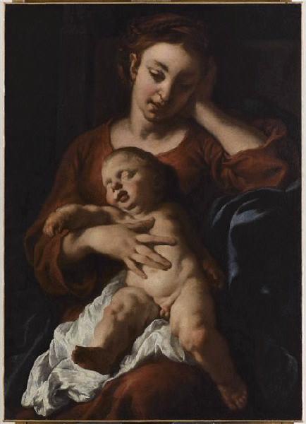 Vierge à l' Enfant ; La Vierge avec l'Enfant dormant ((ancien titre)), Jean-François de Troy, 1ère moitié 18e siècle
