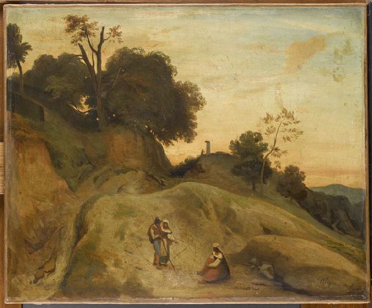 Paysage d'Italie au crépuscule_0