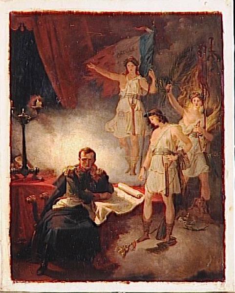Napoléon à Sainte-Hélène entre les génies de son destin_0