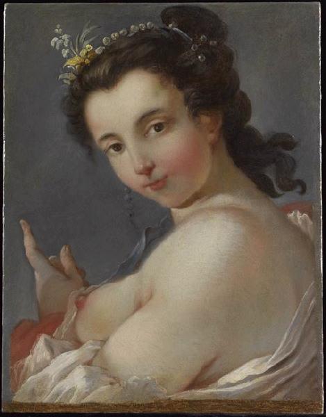 Jeune Femme en buste ; La Mutine (ancien titre), Charles Natoire, 1730-1735