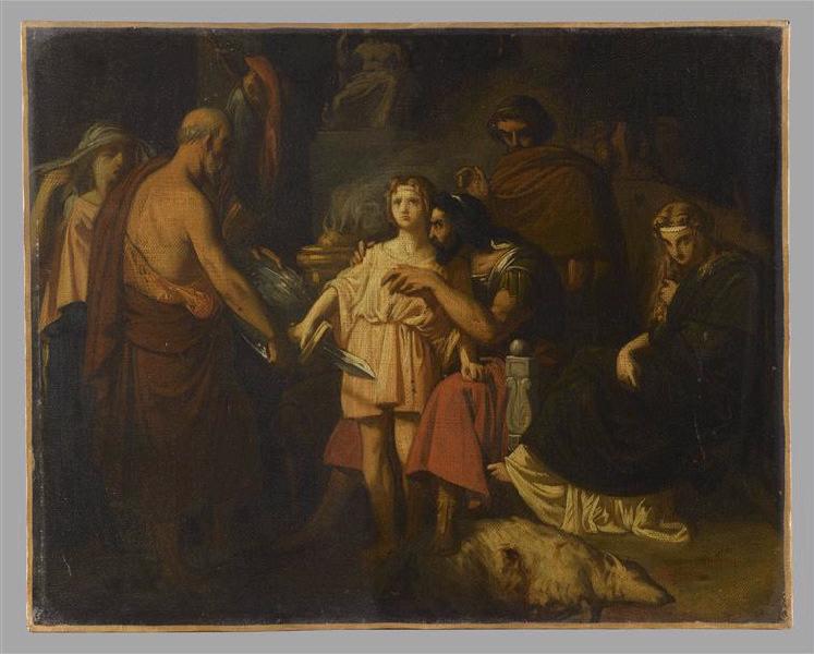 Ajax, avant de se donner la mort, reçoit son fils pour lui donner son bouclier ; La Fureur d'Ajax (autre titre) ; Le Serment d'Hannibal (?) (ancien titre)_0