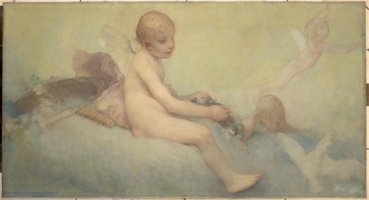 Enfants dans les nues, Pierre Victor Galland, 19e siècle