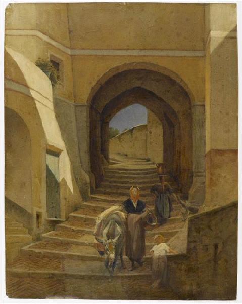 Ruelle à Roquebrune ; Rue d'Espagne (ancien titre), Pierre François Eugène Giraud, 19e siècle