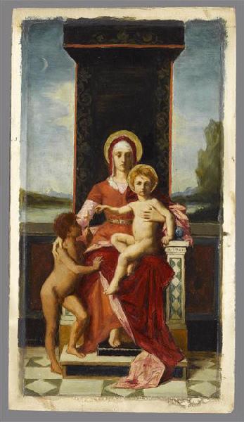 La Vierge trônant avec l'Enfant Jésus et saint Jean-Baptiste_0