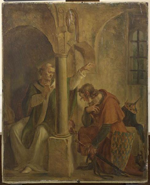 Saint Louis se confessant à l'abbé de Montmajour ; Saint Bernard et Louis VII d'Aquitaine_0