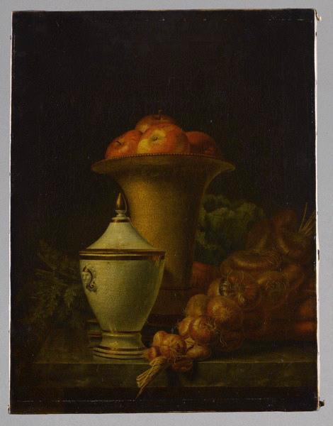 Nature morte de pommes et oignons_0