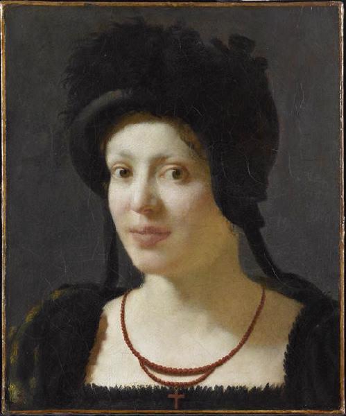 Portrait de femme en chapeau noir_0