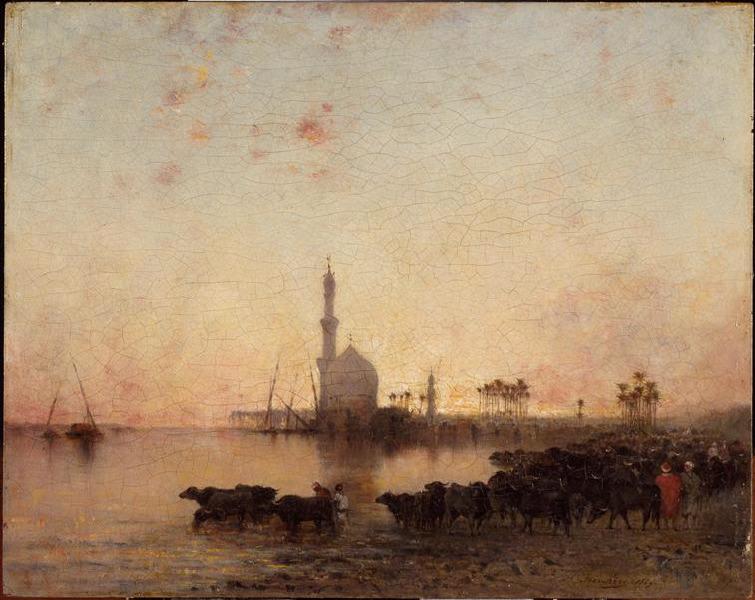 L'Abreuvoir au crépuscule en Egypte_0