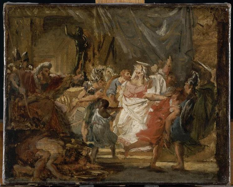 Eléazar préfère la mort au crime de violer la loi en mangeant des viandes défendues, Antoine Jean Baron Gros, 1792