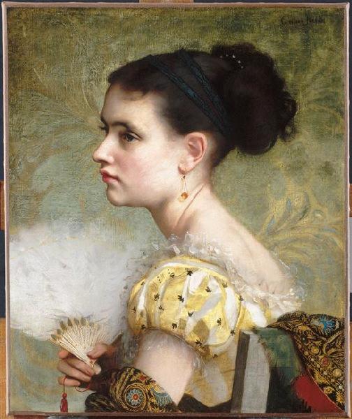 La Femme à l'éventail, Gustave Jean Jacquet, 1870-1890