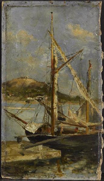 Barques en Méditerranée, Adolphe Joseph Monticelli, 19e siècle