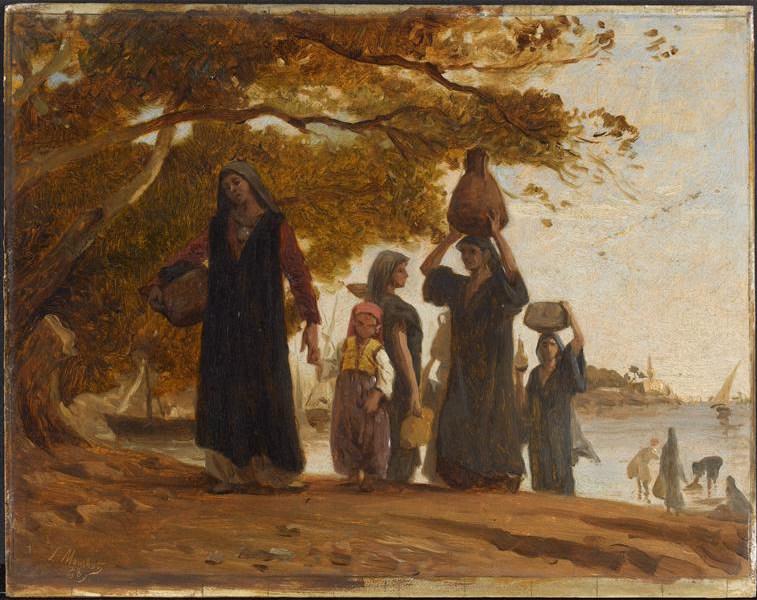 Au bord du Nil, Louis Claude Mouchot, 1868