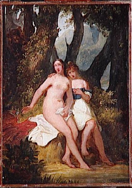 Le Tête-à-tête dérangé, Louis Edouard Rioult, 1ère moitié 19e siècle