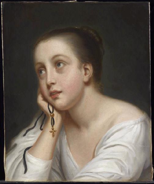 Jeune Fille aux yeux levés vers le ciel_0