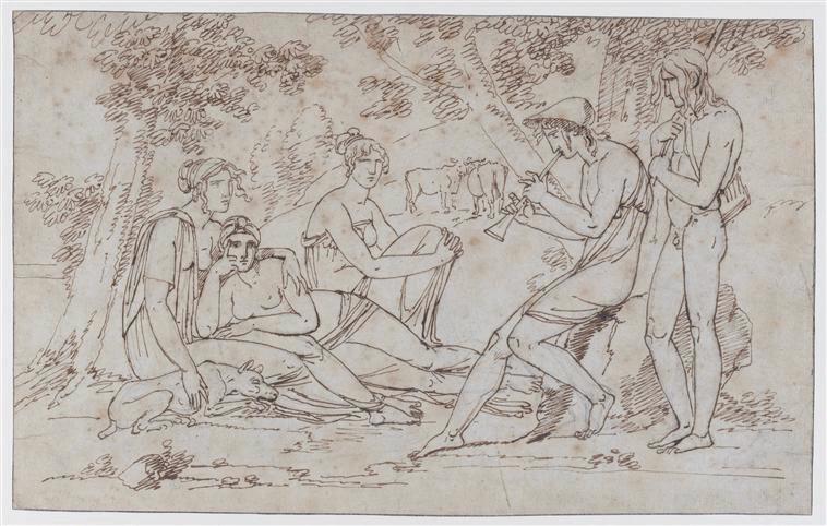 Nymphes et bergers, Jean Victor Bertin, 4e quart 18e siècle, 1er quart 19e siècle