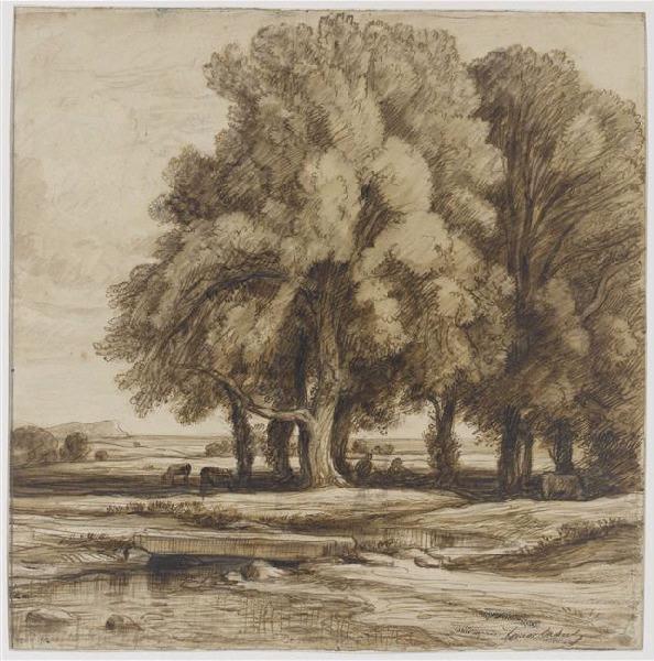 Le Repos des bouviers, Louis Cabat, 2e quart 19e siècle, 3e quart 19e siècle