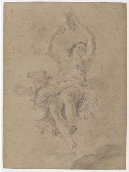 Figure aérienne dansant au son d'un tambourin, Jacques Philippe Caresme, 2e moitié 18e siècle