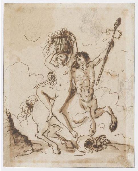 Centaure et bacchante, Jacques Philippe Caresme, 2e moitié 18e siècle
