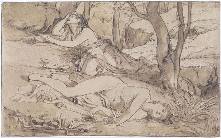 Diane pleurant la nymphe Hespérie_0