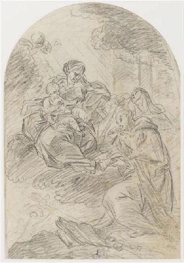 La Vierge et l'Enfant adorés par deux saints ; Ancien titre : La Vierge et l'Enfant adorés par saint Dominique et sainte Thérèse_0