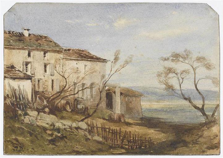 Maisons sur une petite élévation ; Ancien titre : Maisons sur une petite élévation, midi de la France_0
