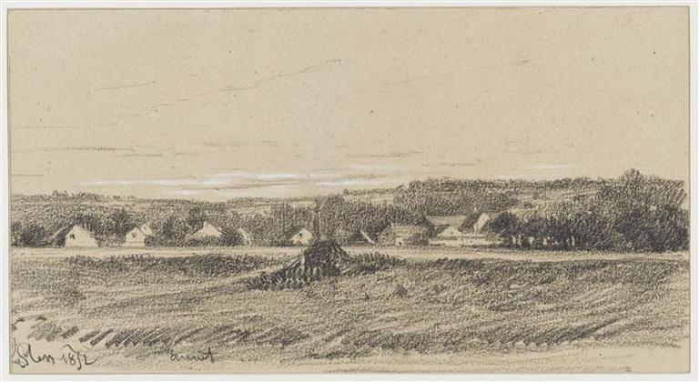 Paysage avec une ligne de maisons_0