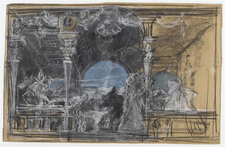 Etude de loggia Renaissance, effet diurne  ; Ancien titre : Deux études de portique ou de loggia Renaissance : l'une, effet diurne_0