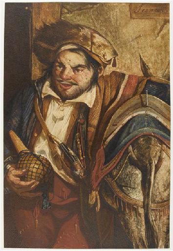 Sancho Pança accoté à son âne_0