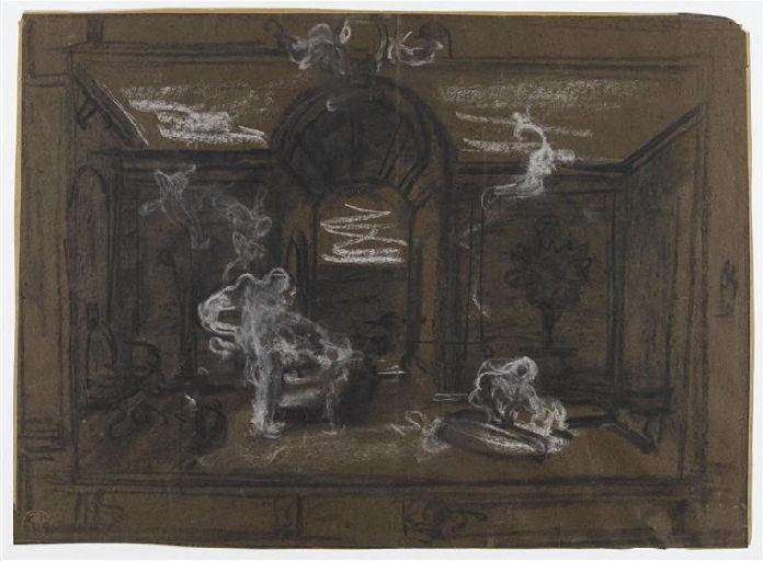 Etude de loggia Renaissance, effet de nuit (Ancien titre : Deux études de portique ou de loggia Renaissance... ; l'autre, effet de nuit )_0