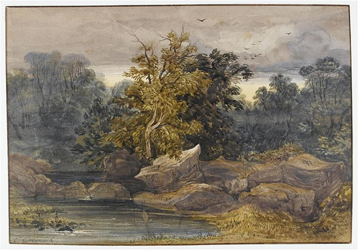 L'Etang en forêt, Thomas Creswick, 19e siècle