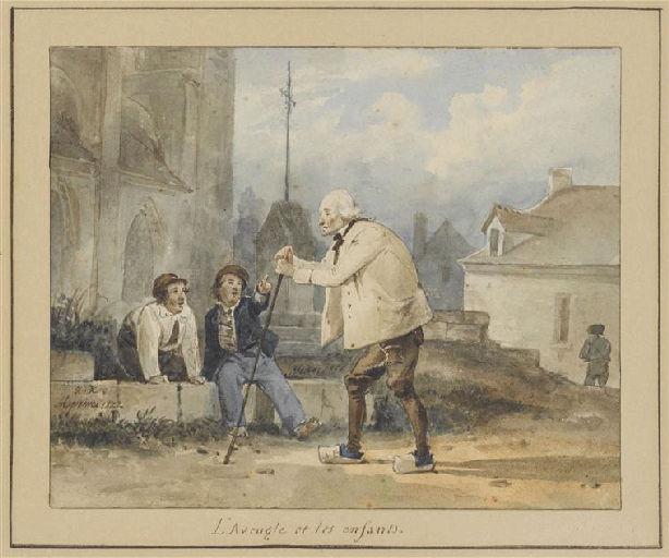 L'Aveugle et les enfants, Огюст-Ксавье Лепренс, 1822