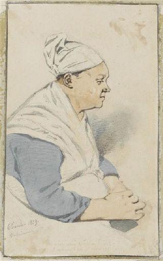Femme en marmotte, Henry Bonaventure Monnier, 1839
