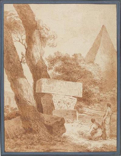 Paysage avec débris d'architecture antique, Philippe Louis Parizeau, 1769 vers,1770 vers