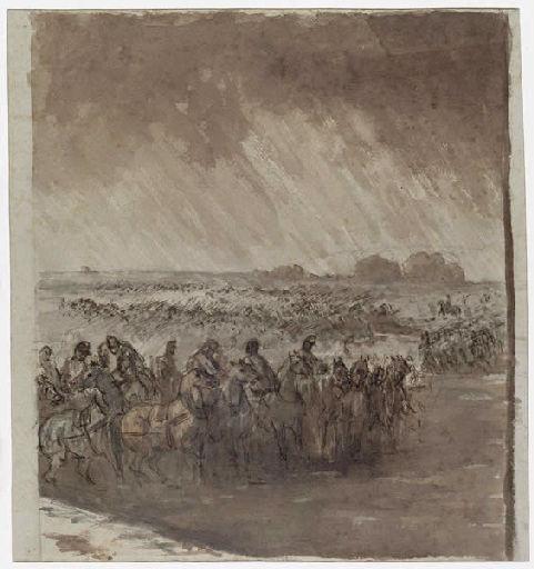 La Cavalerie sous l'averse, Guillaume Regamey, 3e quart 19e siècle