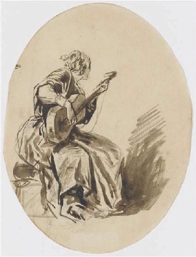 Jeune femme jouant de la guitare_0