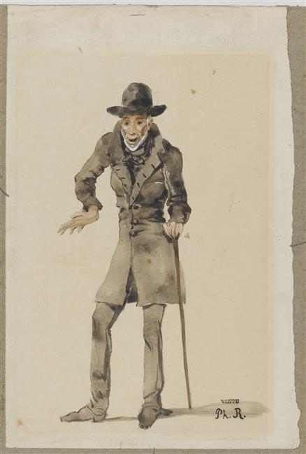 Portrait-charge de Victor Schoelcher, Philippe Rousseau, 3e quart 19e siècle