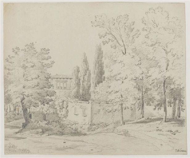Vue d'un monastère italien (?), Anne Claude Thienon, 4e quart 18e siècle, 1er quart 19e siècle