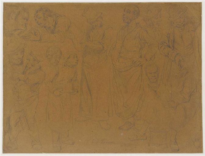 Figures de la rue ; douze études, Charles Joseph Travies De Villers, 2e quart 19e siècle, 3e quart 19e siècle
