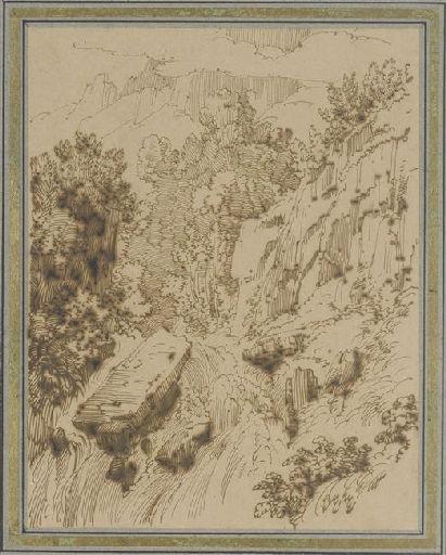 Chute de torrent au milieu de rochers_0