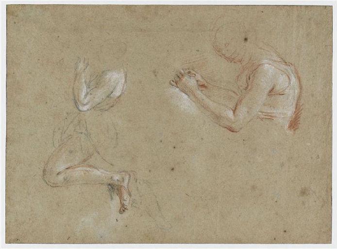 Feuille d'études pour une figure agenouillée_0