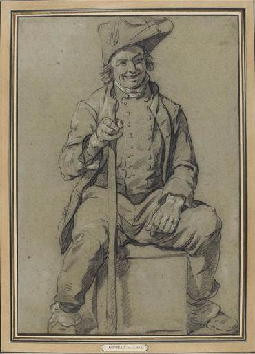 Homme du peuple assis et riant_0