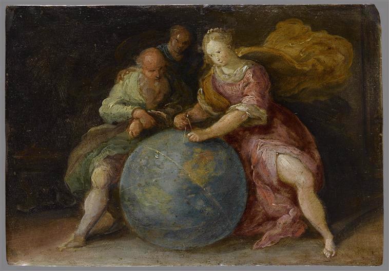 La Géométrie ; Le Temps et la Fortune dominant le monde (ancien titre), Frans II Francken, 1ère moitié 17e siècle