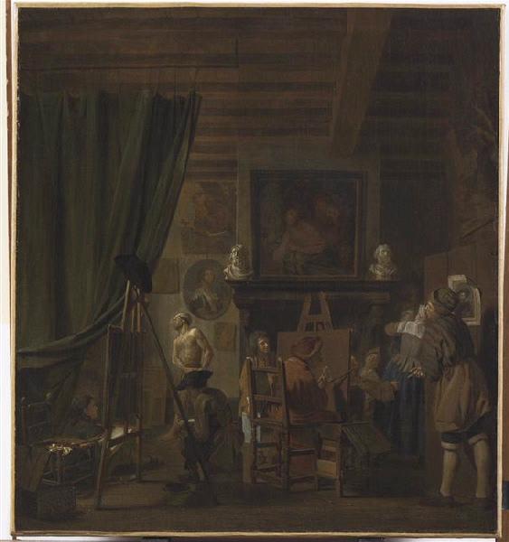 L'Atelier du peintre, Jan Josef le Vieux Horemans, 1ère moitié 17e siècle