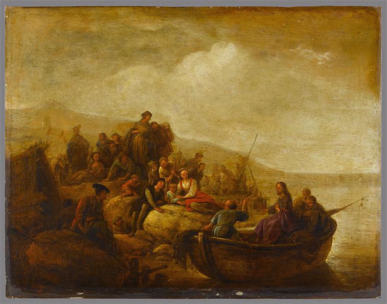 Jésus prêchant sur le lac de Tibériade, Jacob Willemsz de Wet, 17e siècle