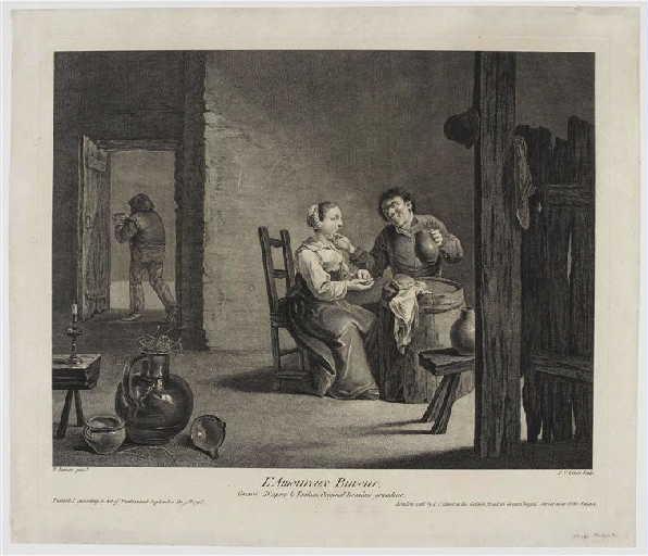 L'amoureux buveur, Pierre Charles Canot, 1756