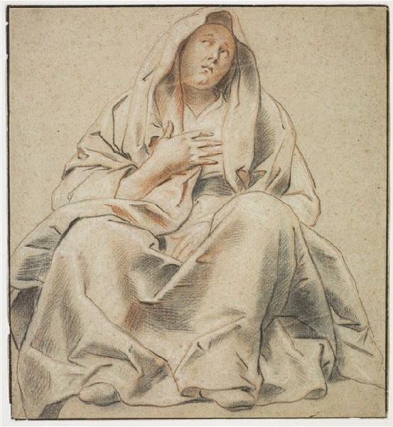 Etude pour une Vierge au pied de la croix, Jacob Jordaens, 1650 vers