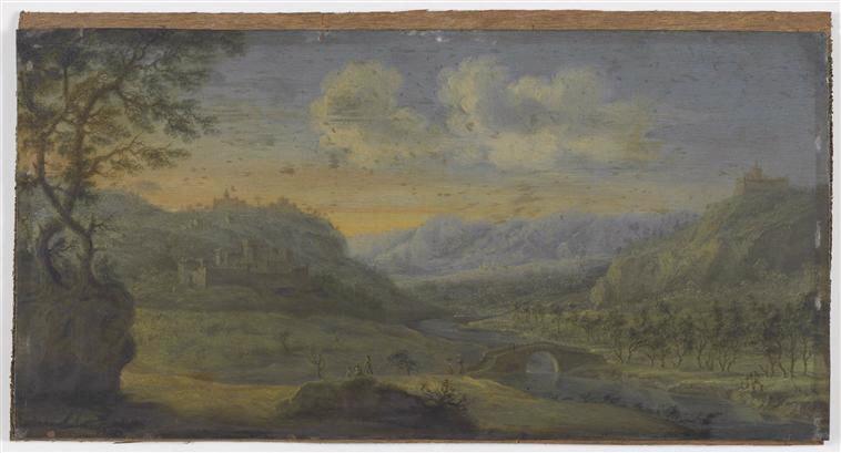 Paysage montagneux animé de figures, Gillis Neyts