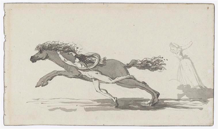 Homme nu et cheval ; Homme nu essayant de retenir un cheval emporté (ancien titre)_0